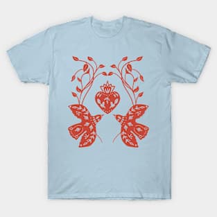 red birds and heart T-Shirt